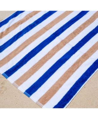 Cabo Cabana Beach Towel (4-Pack, 30x70 in.), Soft Ringspun Cotton, Alternating Stripe Colors, Oversized Cabana Pool Towel