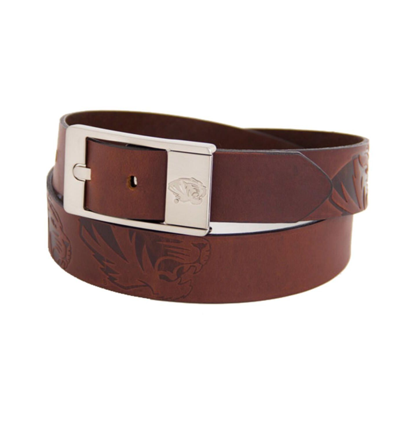 Мужской ремень Eagles Wings Missouri Tigers Brandish Leather Belt - Brown — фото 1
