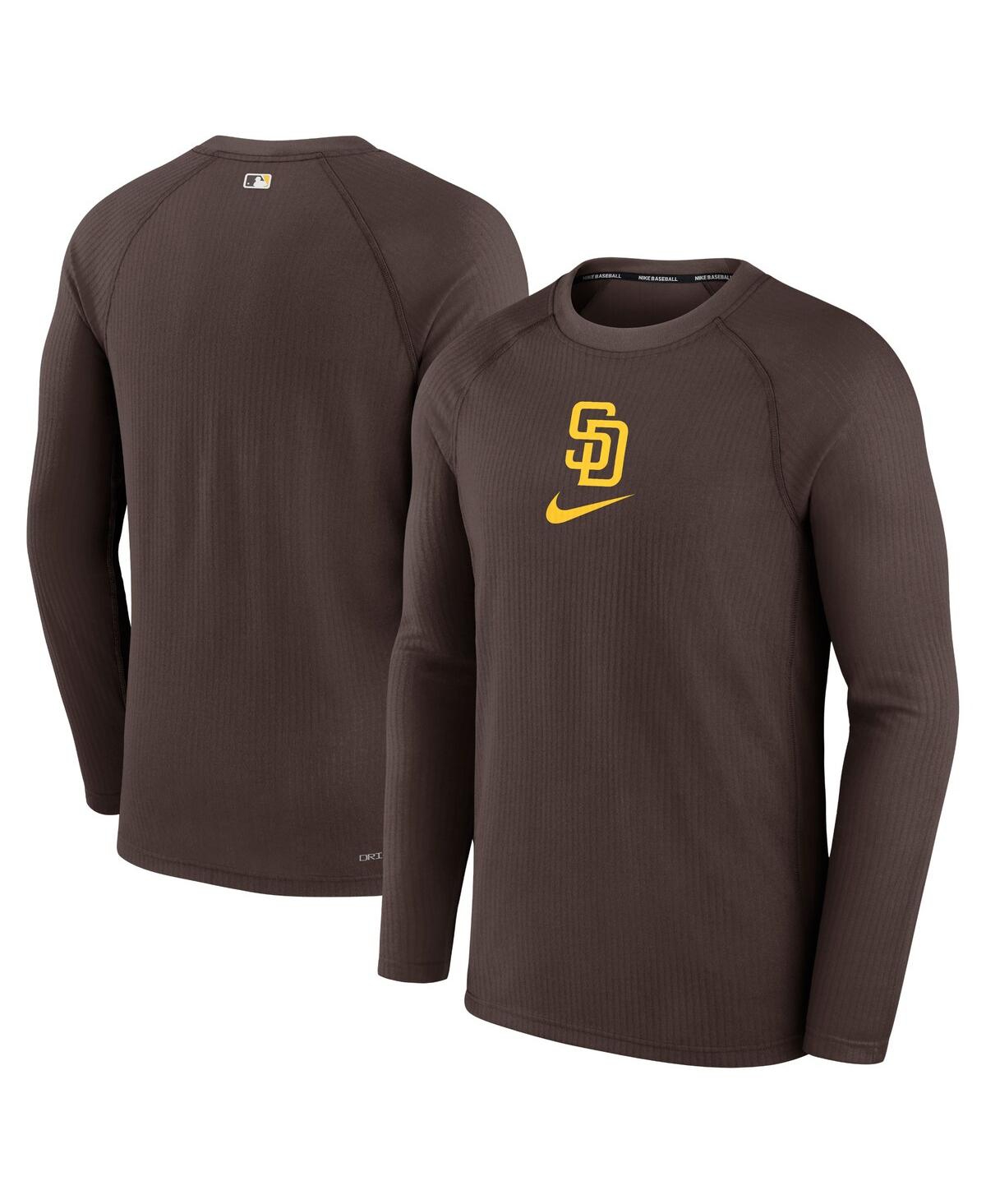 Shop Nike Men's  Brown San Diego Padres Authentic Collection Game Raglan Performance Long Sleeve T-shirt
