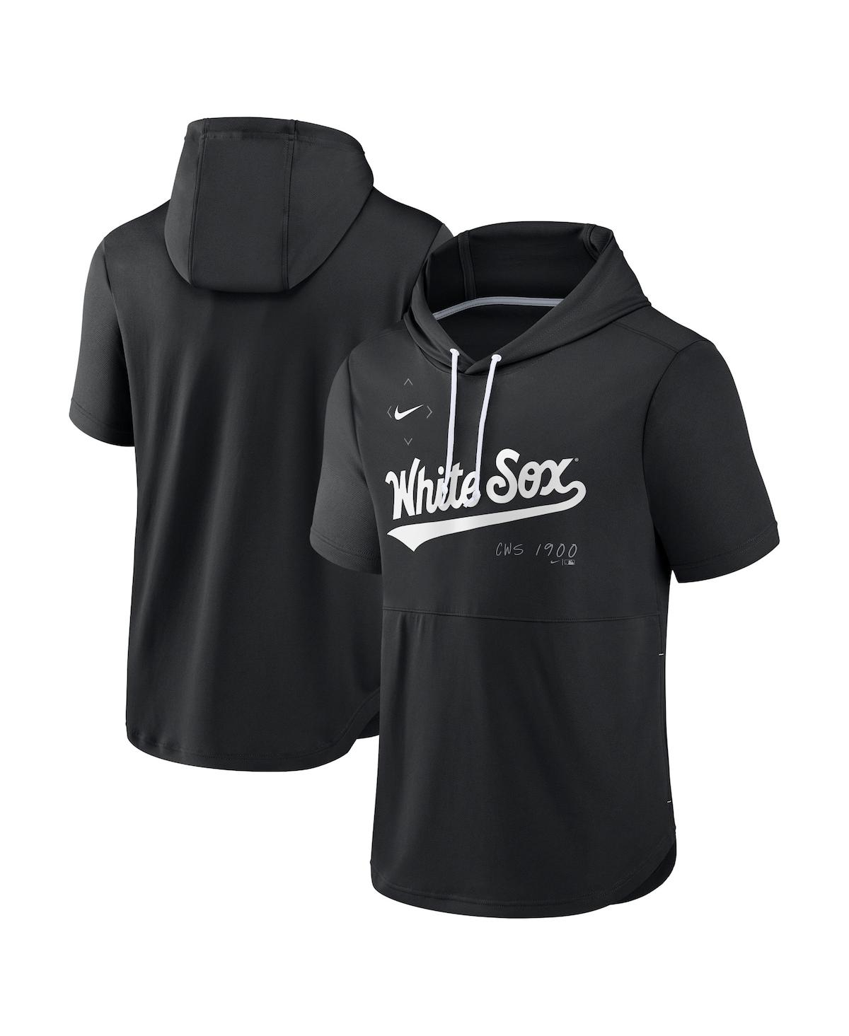 Shop Nike Men's  Black Chicago White Sox Springer Short Sleeve Team Pullover Hoodie