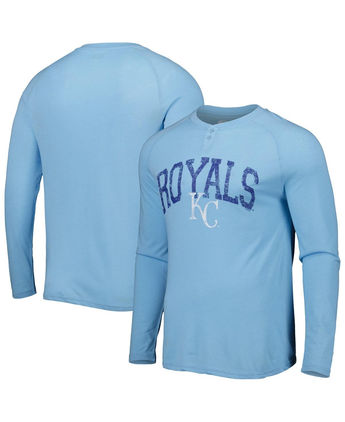 Men's Concepts Sport Light Blue Kansas City Royals Inertia Raglan Long Sleeve Henley T-shirt - Light Blue