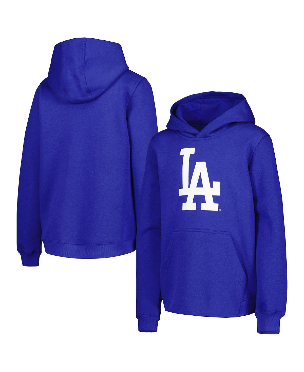 OUTERSTUFF BIG BOYS AND GIRLS ROYAL LOS ANGELES DODGERS TEAM PRIMARY LOGO PULLOVER HOODIE