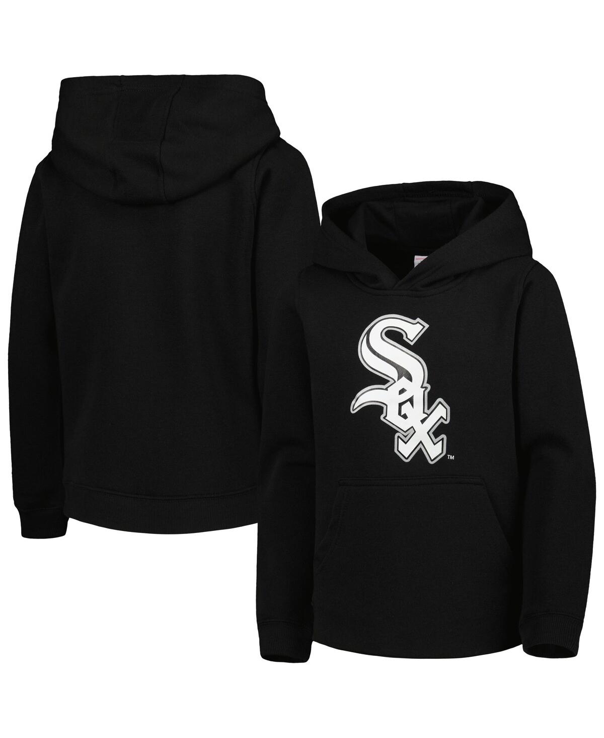 Outerstuff Kids' Big Boys And Girls Black Chicago White Sox Team Primary Logo Pullover Hoodie