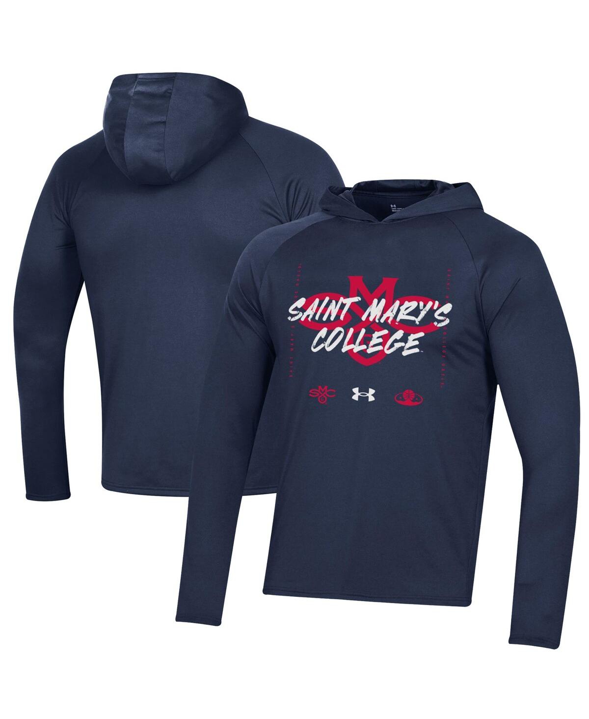 Shop Under Armour Men's  Navy Saint Mary's Gaels On Court Shooting Long Sleeve Hoodie T-shirt