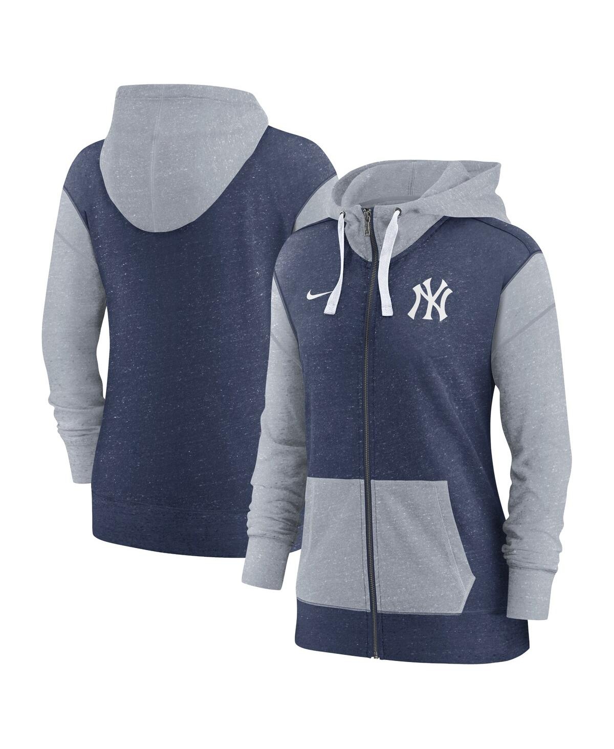 Nike Women's Navy New York Yankees In Pocket Gym Vintage-like Full-zip Hoodie In Navy