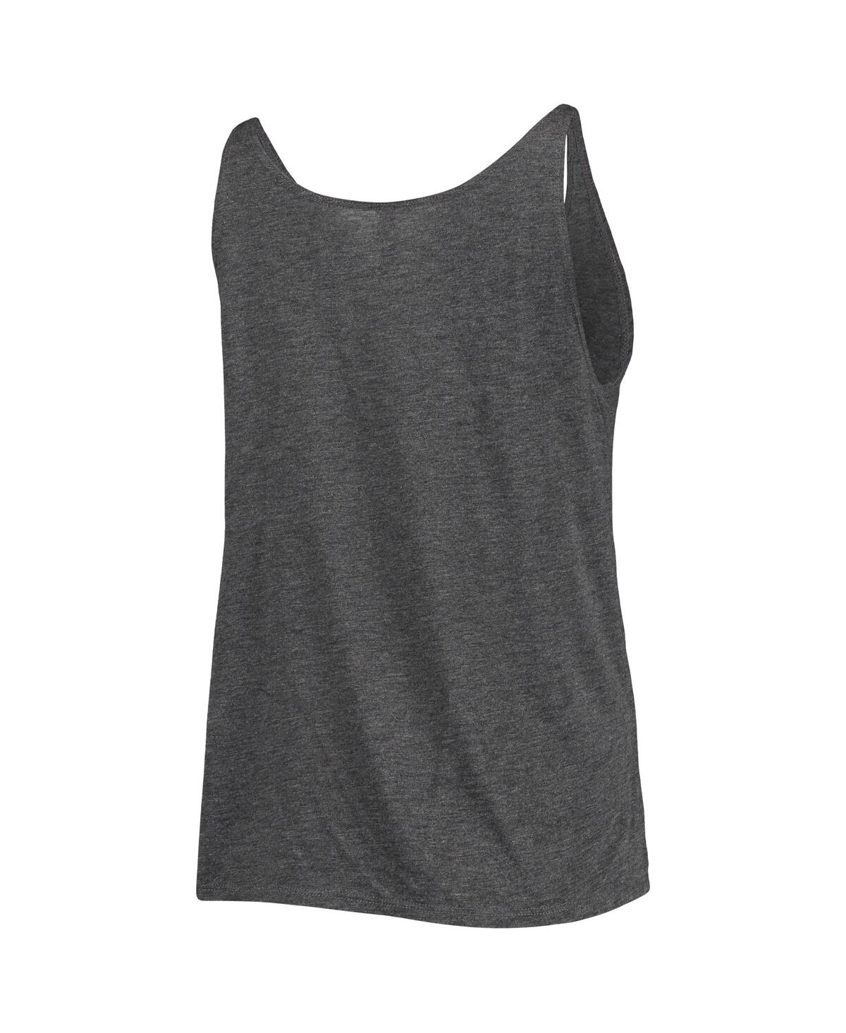Shop Soft As A Grape Women's  Heathered Charcoal Oakland Athletics Slouchy Tank Top