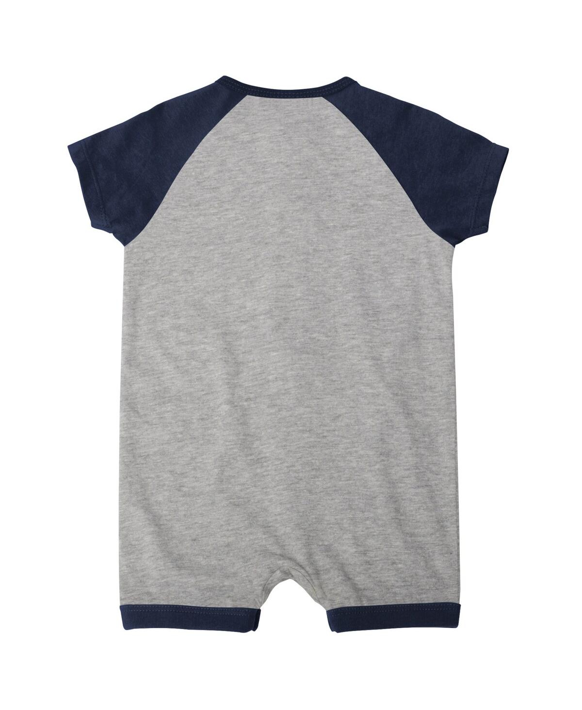 Shop Outerstuff Infant Boys And Girls Heather Gray Boston Red Sox Extra Base Hit Raglan Full-snap Romper
