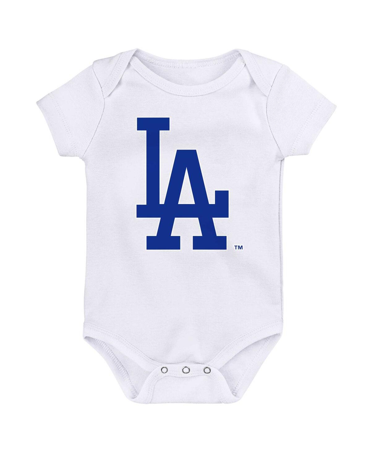 Outerstuff Infant Boys And Girls Royal, White, White Los Angeles Dodgers Minor League Player Three-pack Bodysui In Royal,white