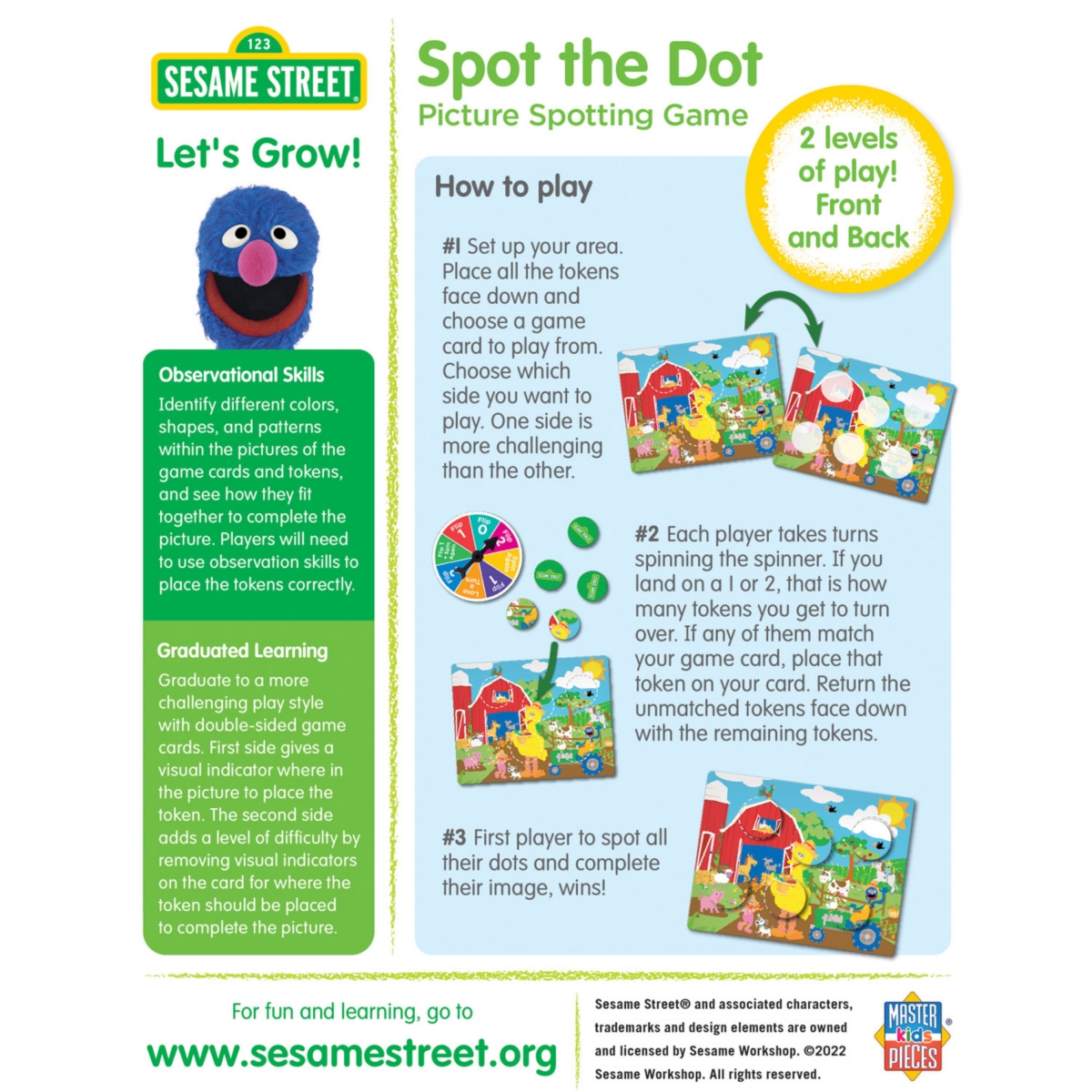 Masterpieces Kids Games - Sesame Street Spot the Dot Matching Game