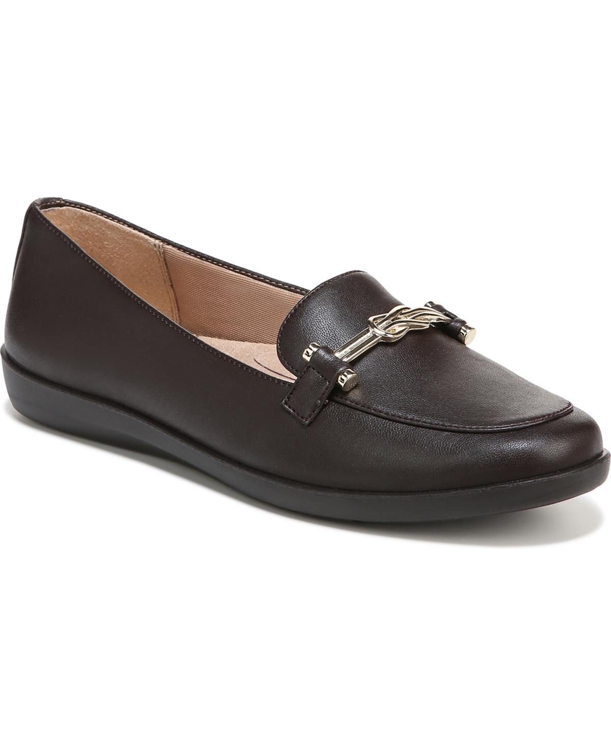 Shop Lifestride Nominate Slip On Loafers In Chocolate Brown Faux Leather