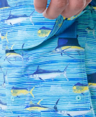 Men's Scribble Fish Drawstring 7" Surf Shorts