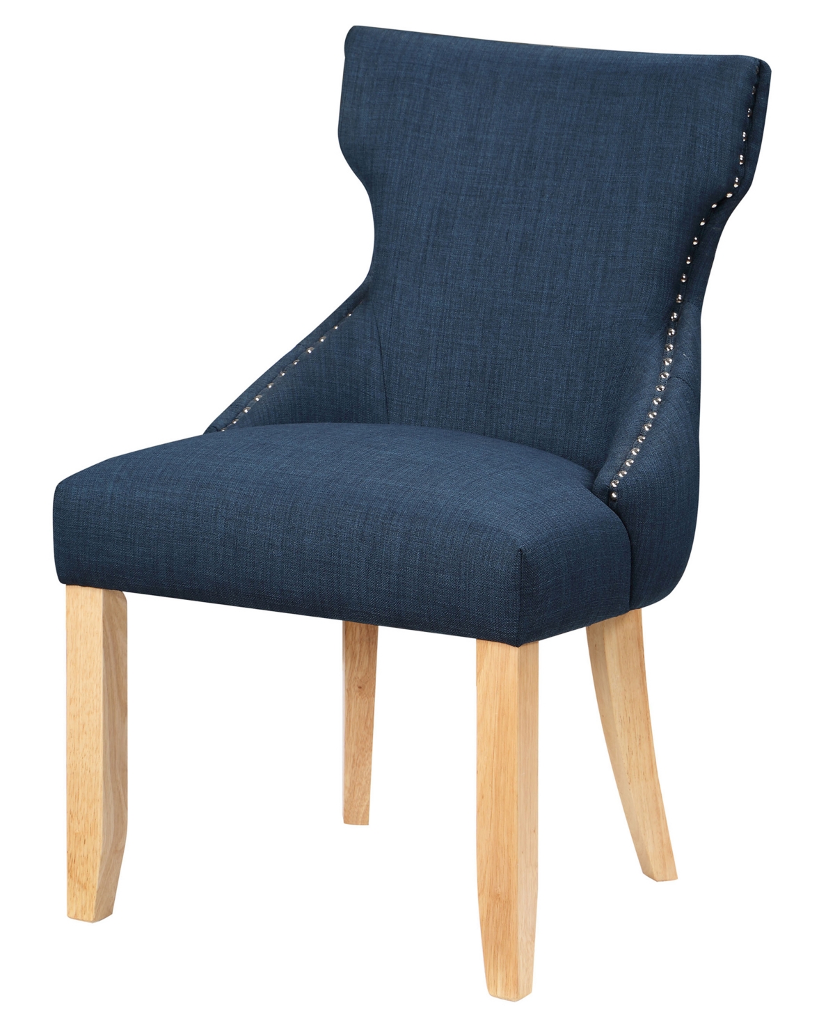 Furniture Of America Allia Tufted Wingback Side Chair 2 Piece Set In Dark Blue