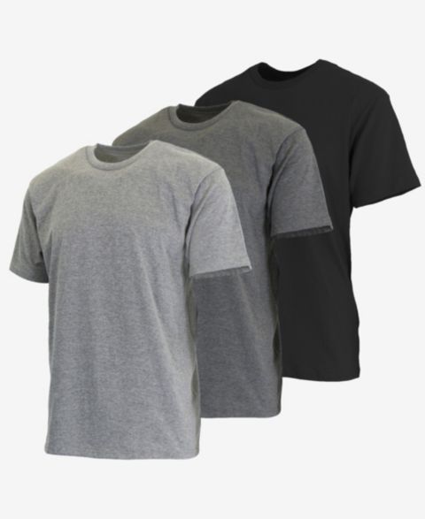 Мужские футболки Blue Ice Short Sleeve Crew Neck Classic, Pack of 3, цвет: Чёрный / Графитовый
