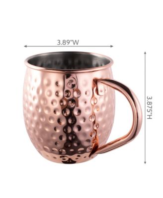 Megacasa 4 piece set of 16oz. Copper Moscow Mule Mugs