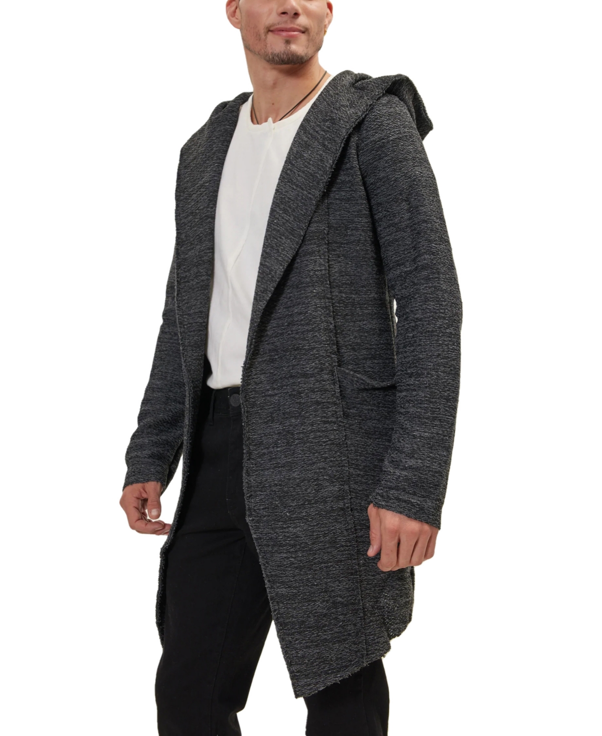 Ron Tomson Men's Modern Stealth Hoodie Cardigan In Anthracite Black