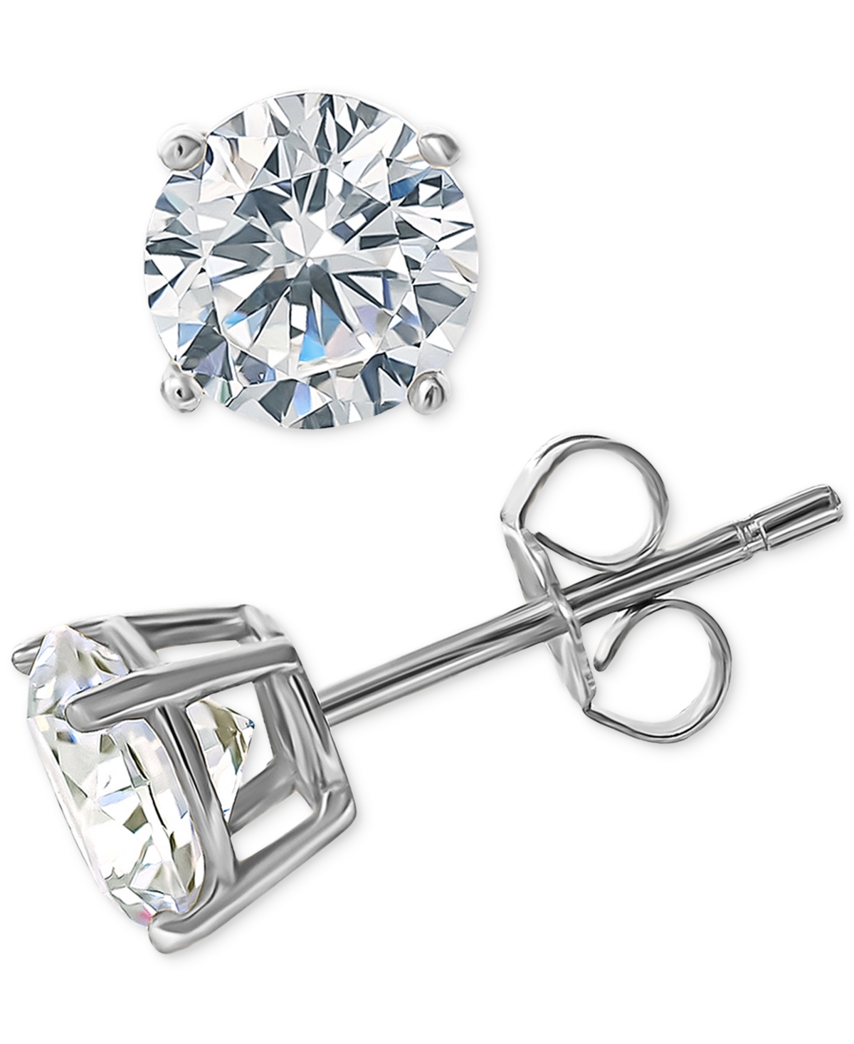 Giani Bernini 2-Pc. Set Cubic Zirconia Stud Earrings & Best Mom Ever Trinket Dish, Created for Macy's - Sterling Silver
