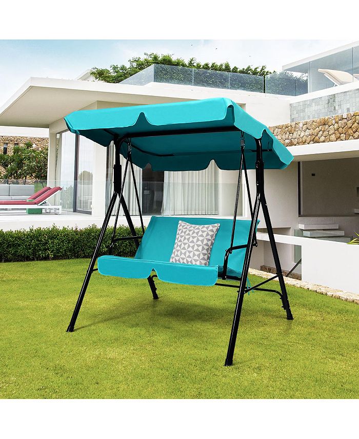 Costway Loveseat Patio Canopy Swing Glider Hammock Cushioned Macy's