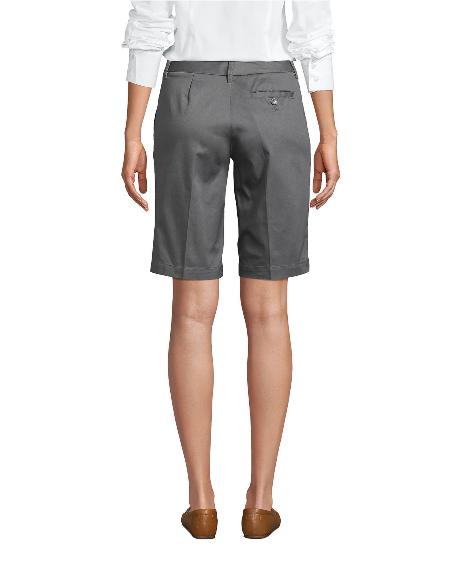 Women's Plain Front Blend Chino Shorts