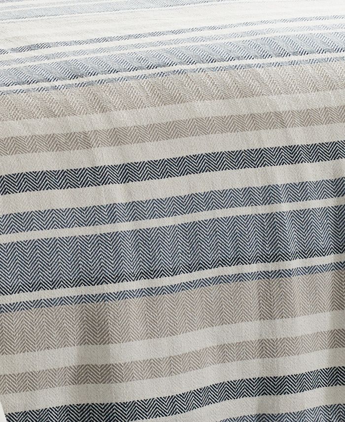 Eddie Bauer Herringbone Stripe Cotton Reversible Blanket, King Macy's