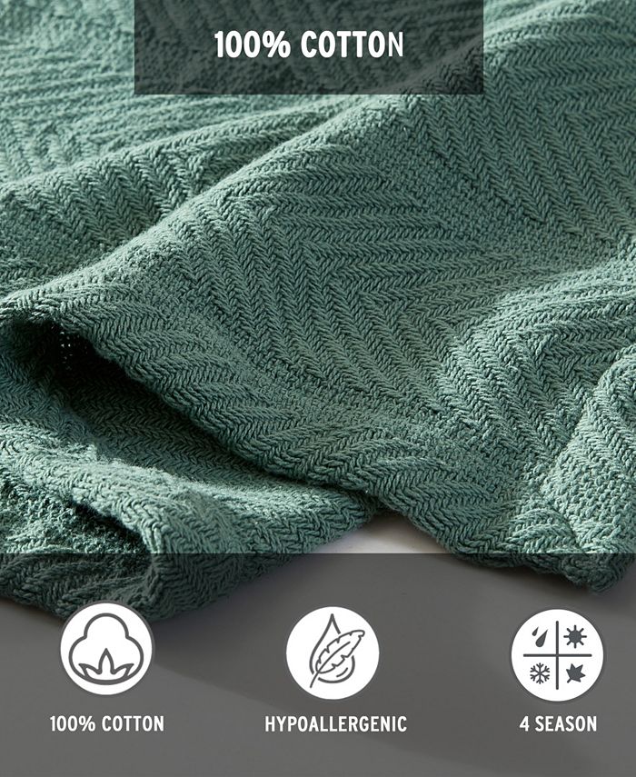 Eddie Bauer Herringbone Cotton Reversible Blanket, Full/Queen Macy's