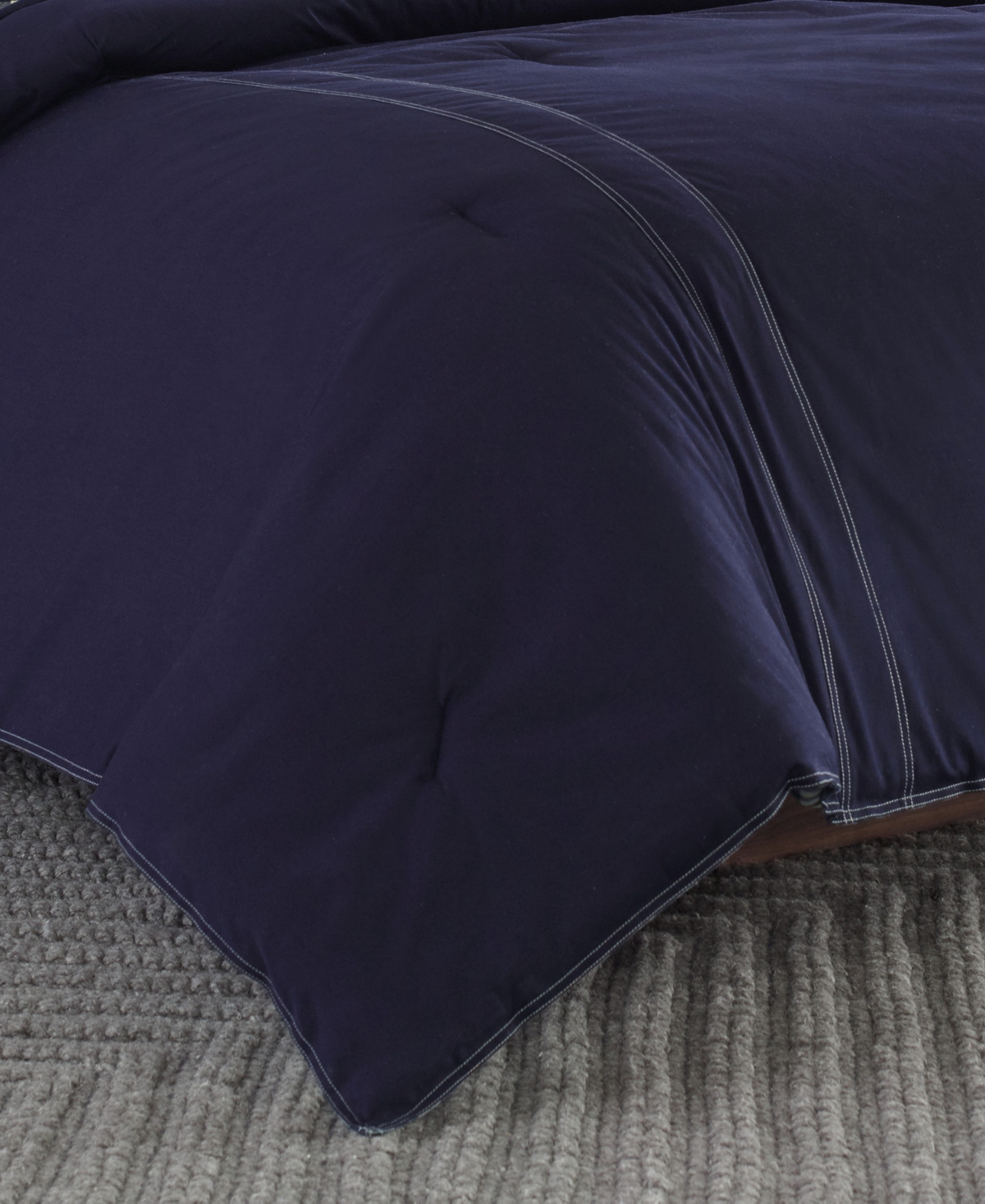 Eddie Bauer Kingston Cotton Reversible 3 Piece Duvet Cover Set, Full/queen In Navy