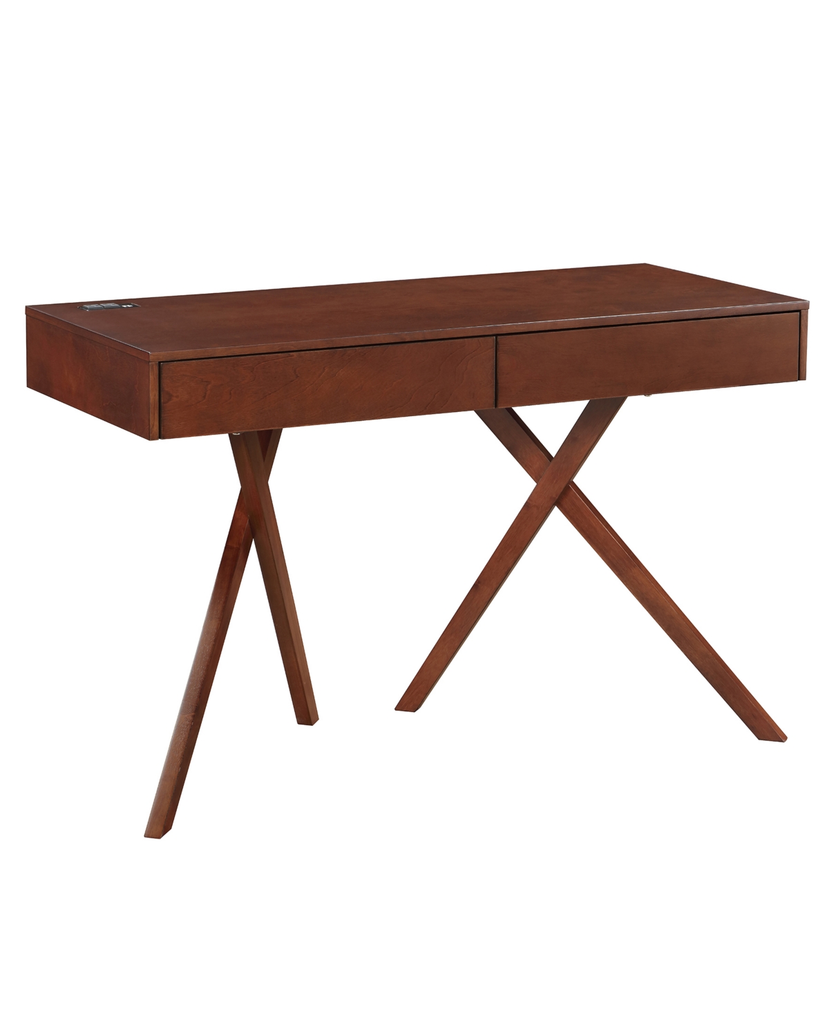 Furniture Of America Myles 30" Solid Wood Computer Desk With Universal Serial Bus And Storage In Dark Cherry