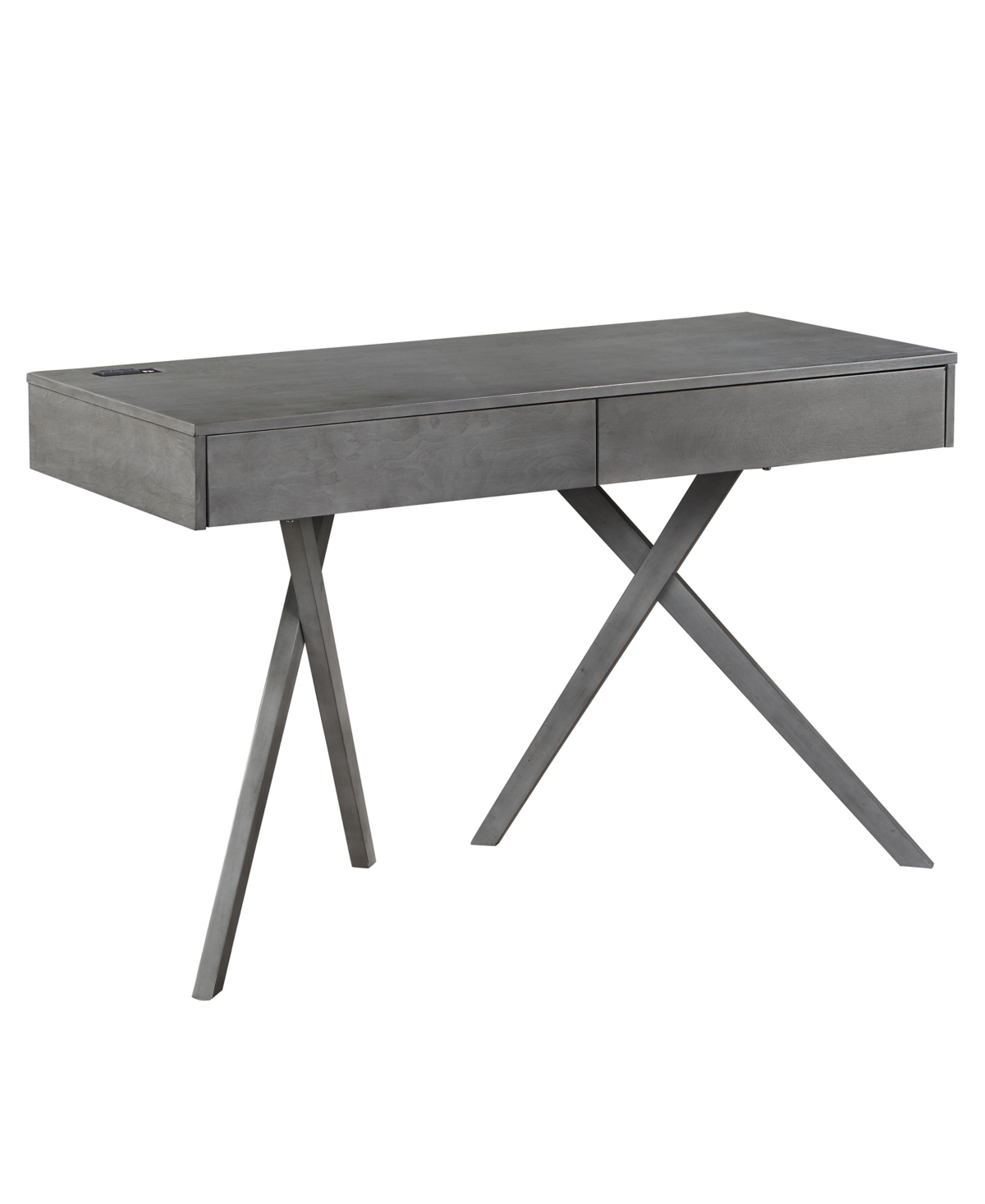Furniture Of America Myles 30" Solid Wood Computer Desk With Universal Serial Bus And Storage In Gray