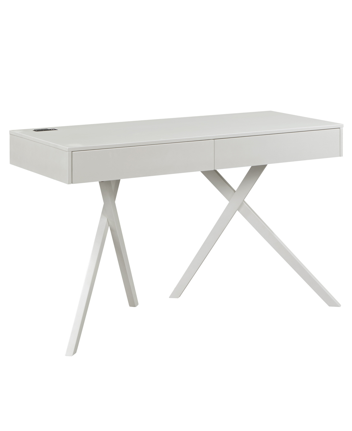 Furniture Of America Myles 30" Solid Wood Computer Desk With Universal Serial Bus And Storage In Luminous White