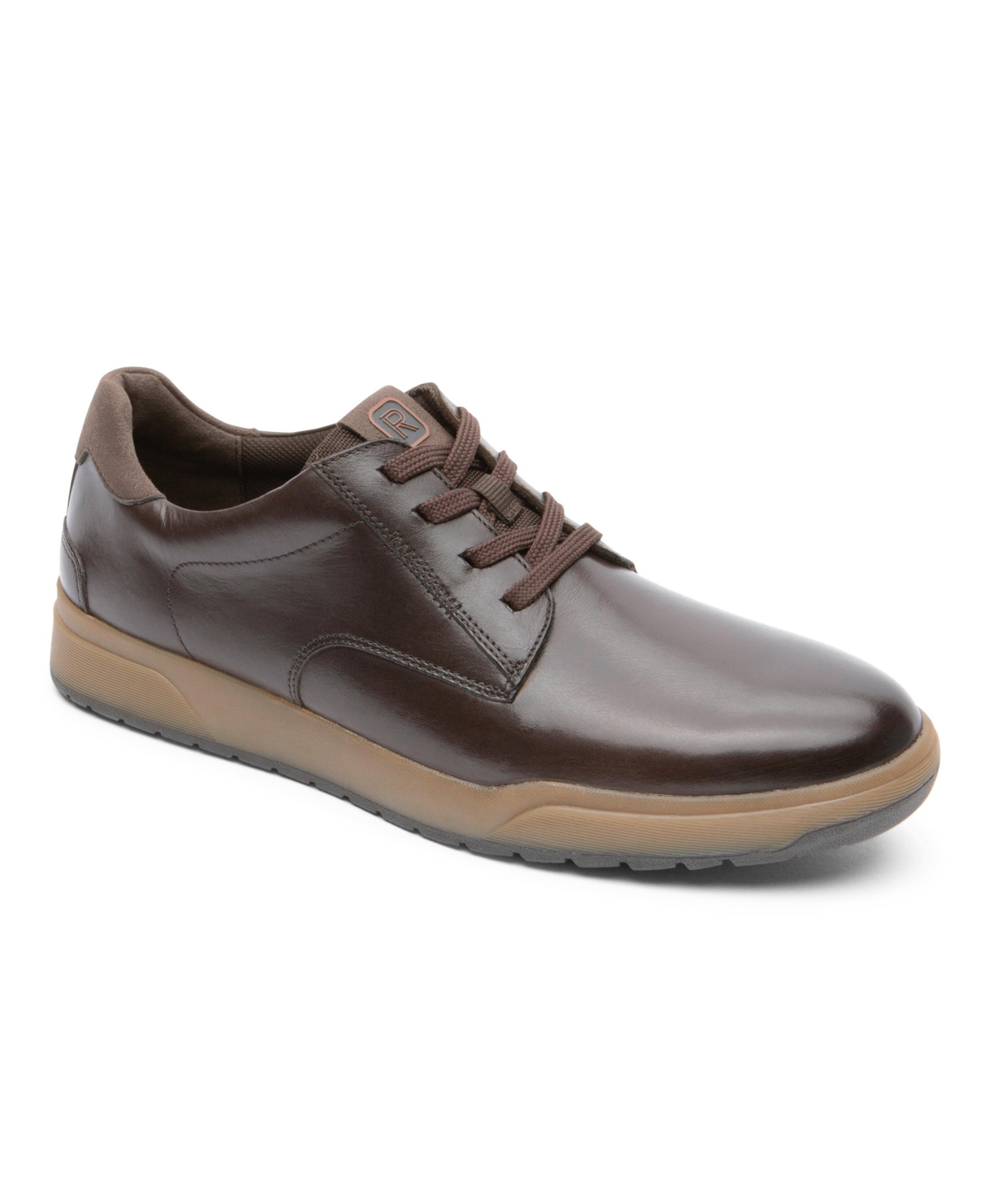 Men's Bronson Plain Toe Lace Up Shoes - Dark Brown Lea