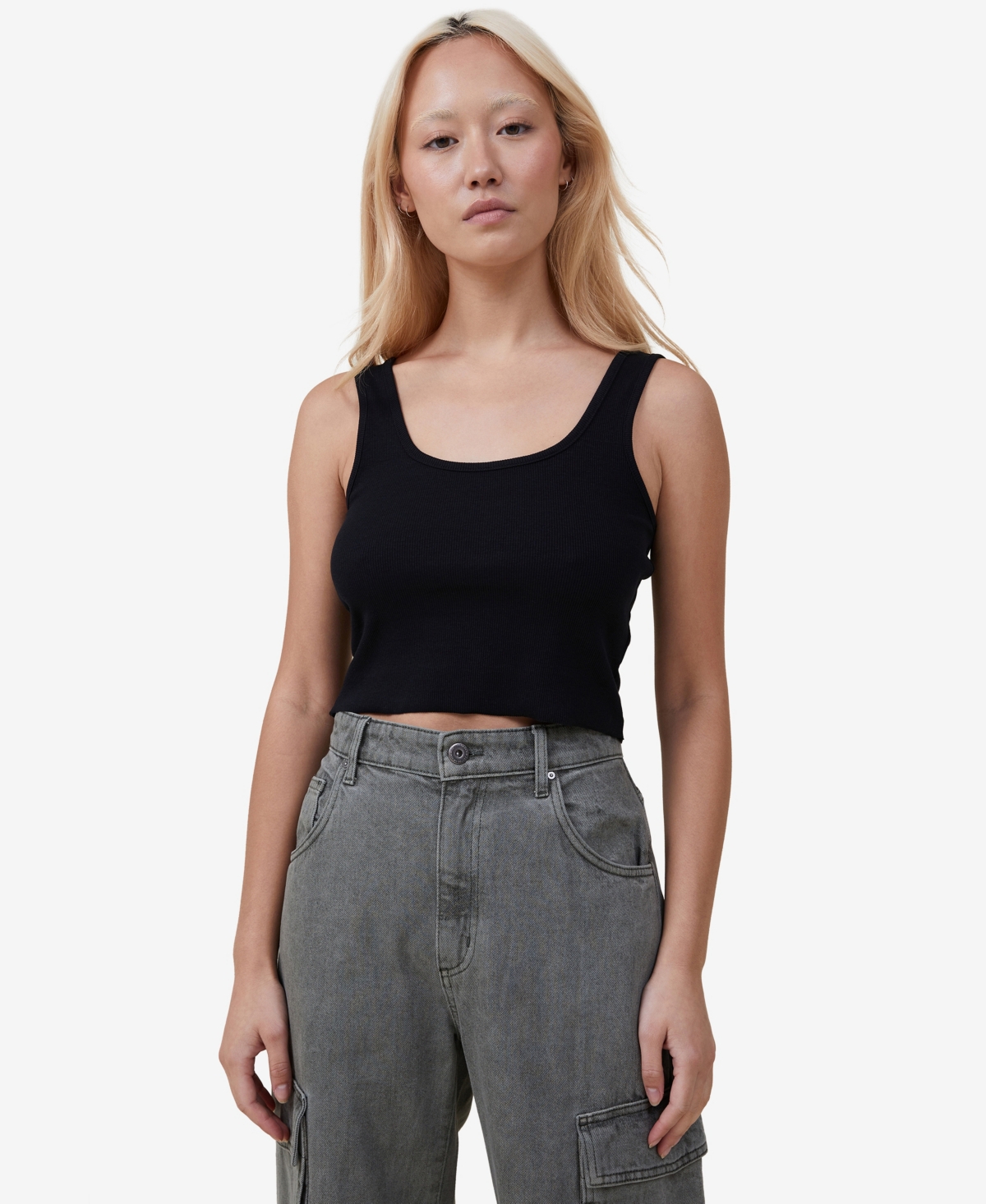 Cotton On Women's The One Rib Crop Tank Top In Black