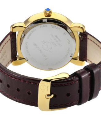 Women's Ravenna Swiss Quartz Maroon Leather Watch 37mm