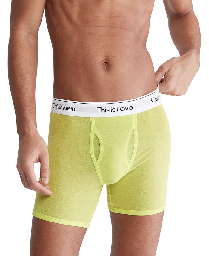 Calvin Klein Men's This is Love Pride Mesh Underwear, Aqua Green