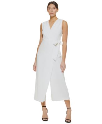 DKNY - Women's Sleeveless Wrap-Front Jumpsuit