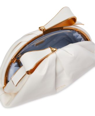 kate spade new york Medium Bridal Pearlized Leather Bow Frame Clutch