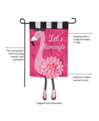Flag Let's Flamingle Garden Applique Flag