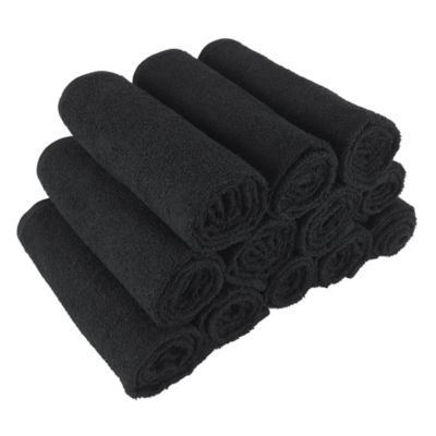 Bleach-Safe Cotton Salon Towels (12 Pack), Jr. Size 16x27 in., Solid Color, Absorbent Hair Drying Towel, Perfect for Salon and Spa