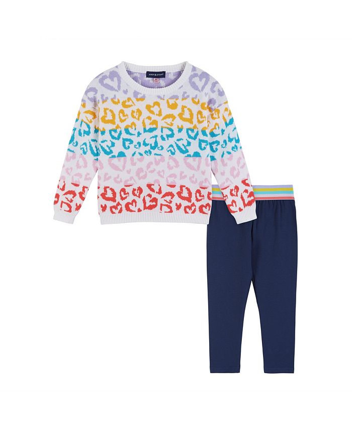 Andy & Evan Toddler/Child Girls Heart Sweater Set - Macy's