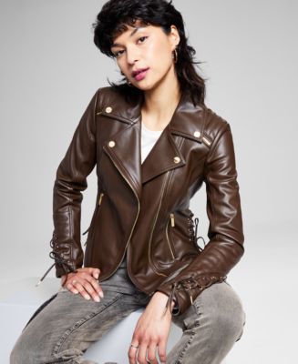 GUESS Men's Asymmetrical Faux Leather Moto Jacket, Created for