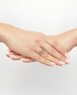 Multi-Gemstone (1-3/8 ct. t.w.) Floral Ring in 14k Gold