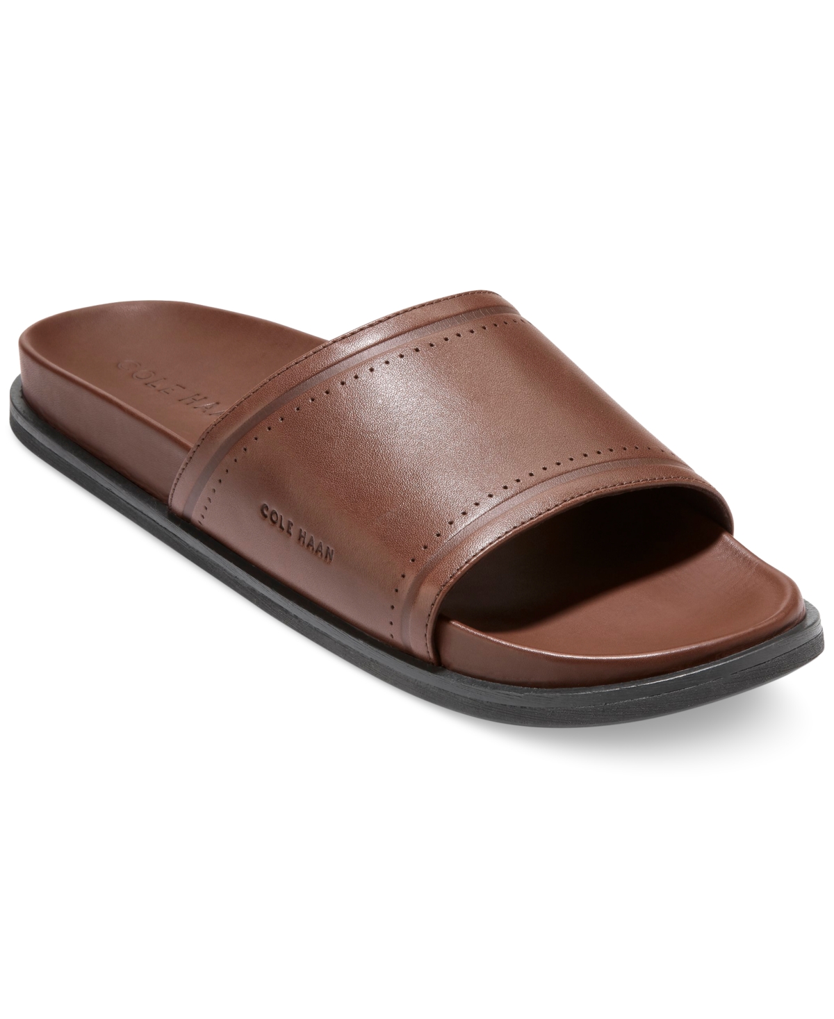 Cole Haan Men’s Leather Slip On Slides in Brown Size 9 MEN main image 3