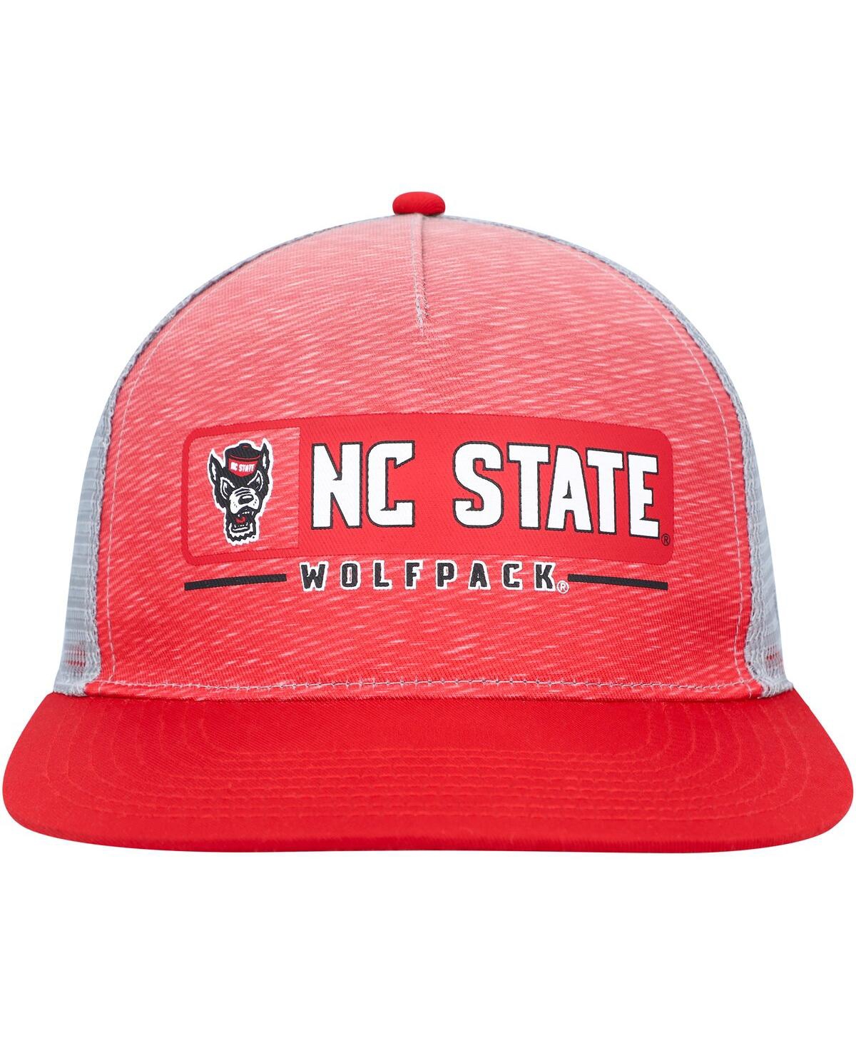 Shop Colosseum Men's  Red, Gray Nc State Wolfpack Snapback Hat In Red,gray