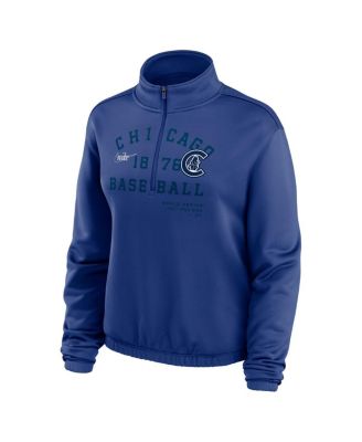 Women's Royal Chicago Cubs Rewind Splice Quarter-Zip Sweatshirt