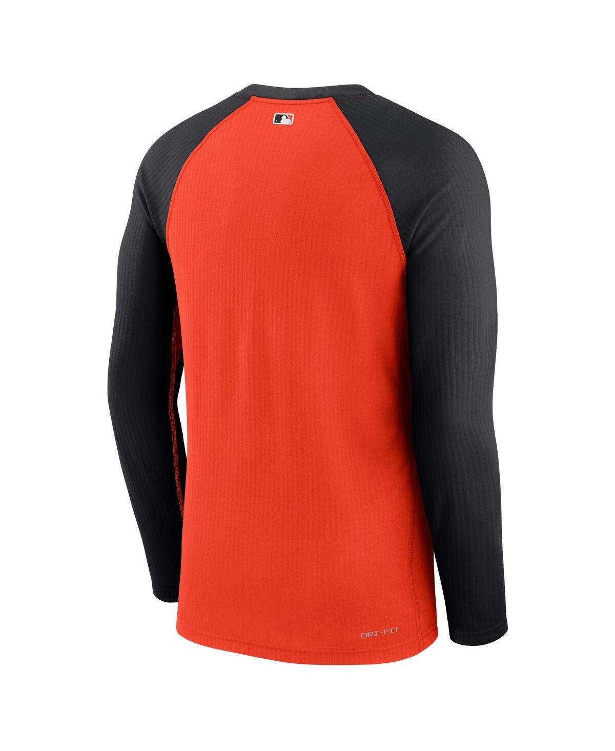 Men's NikeSan Francisco Giants Authentic Collection Game Raglan Performance Long Sleeve T-shirt - Orange