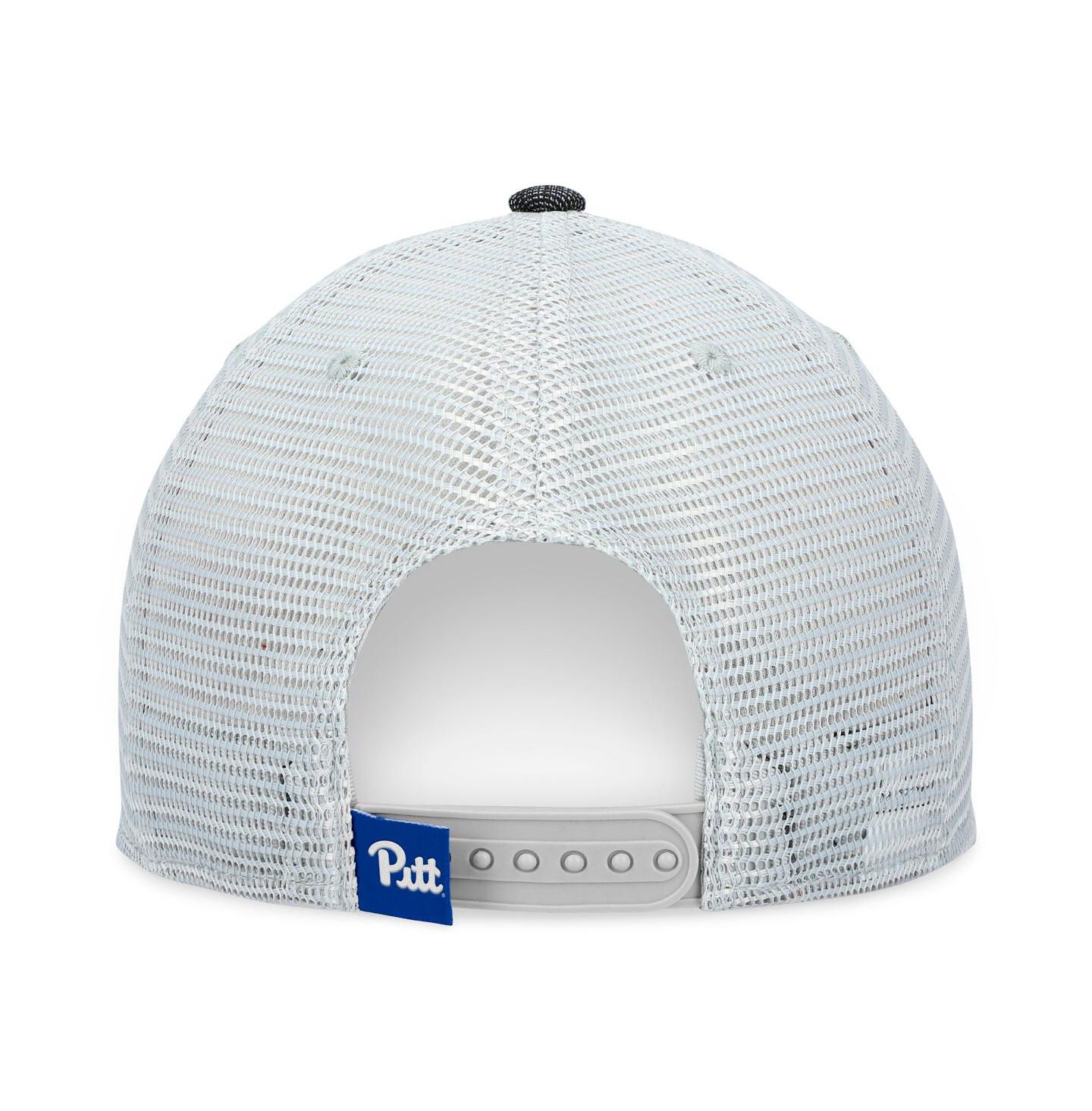 Мужская кепка Top of the World Charcoal, White Pitt Panthers Townhall Trucker Snapback Hat — фото 5