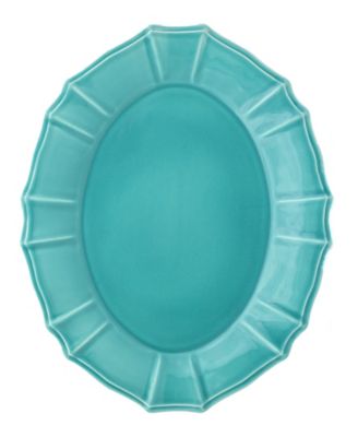 Euro Ceramica - CHLOE OVAL PLATTER IN TURQUOISE