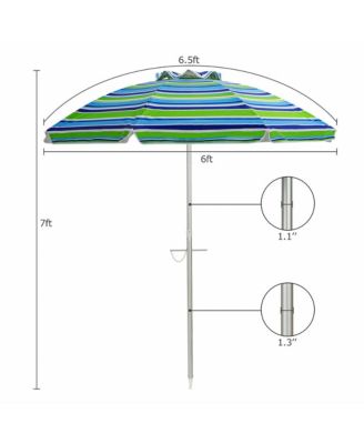 6.5FT Patio Beach Umbrella Sun Shade Tilt