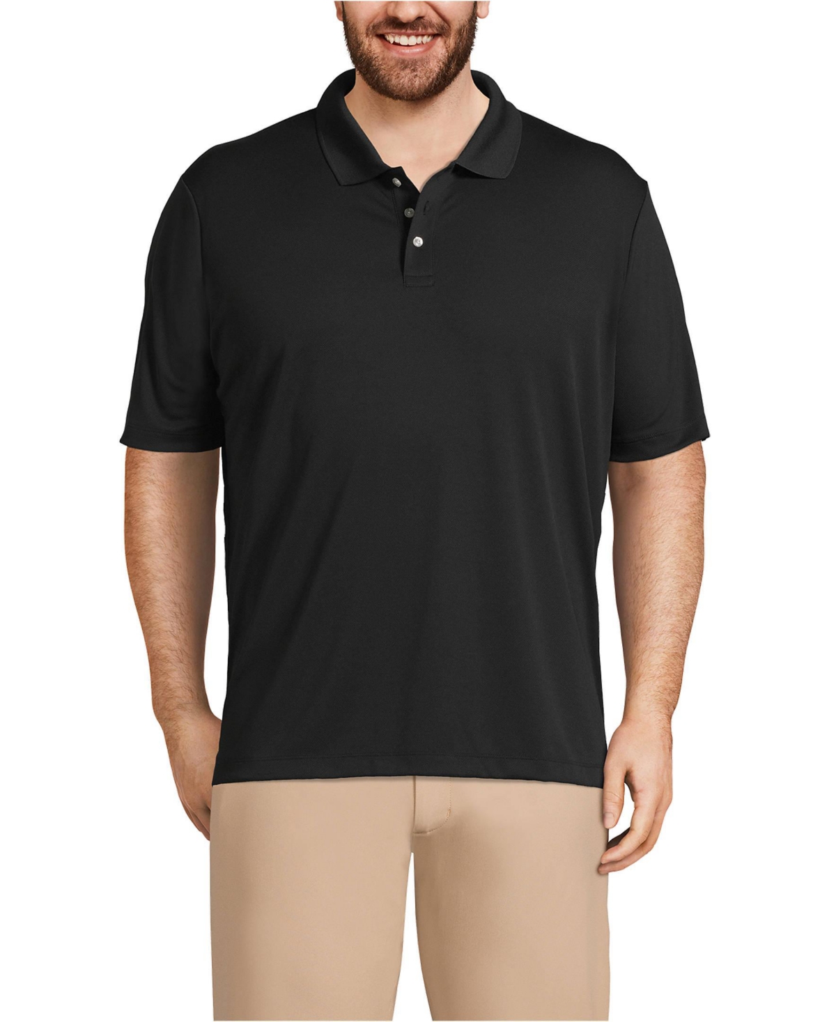 Big & Tall School Uniform Short Sleeve Solid Active Polo Shirt - Black