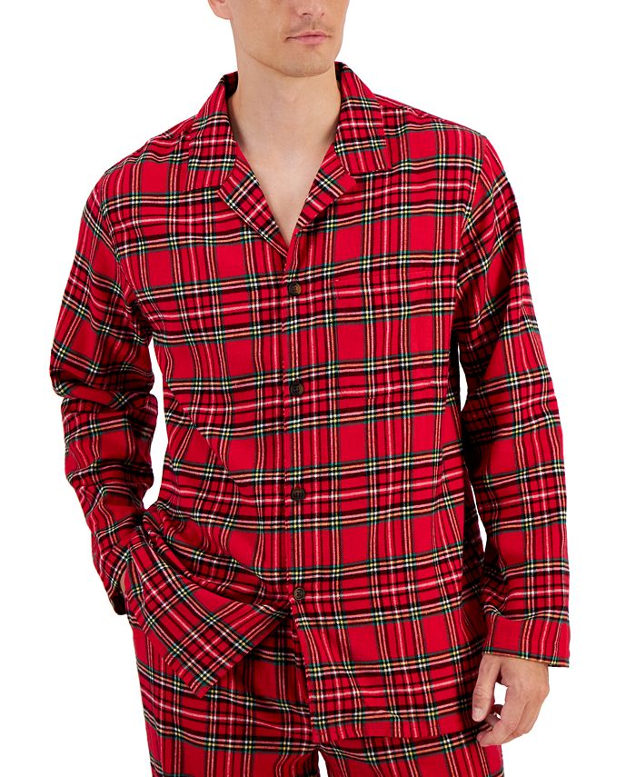 Club Room Men's Tartan Plaid Flannel Pajama Top & Pants Set, Created