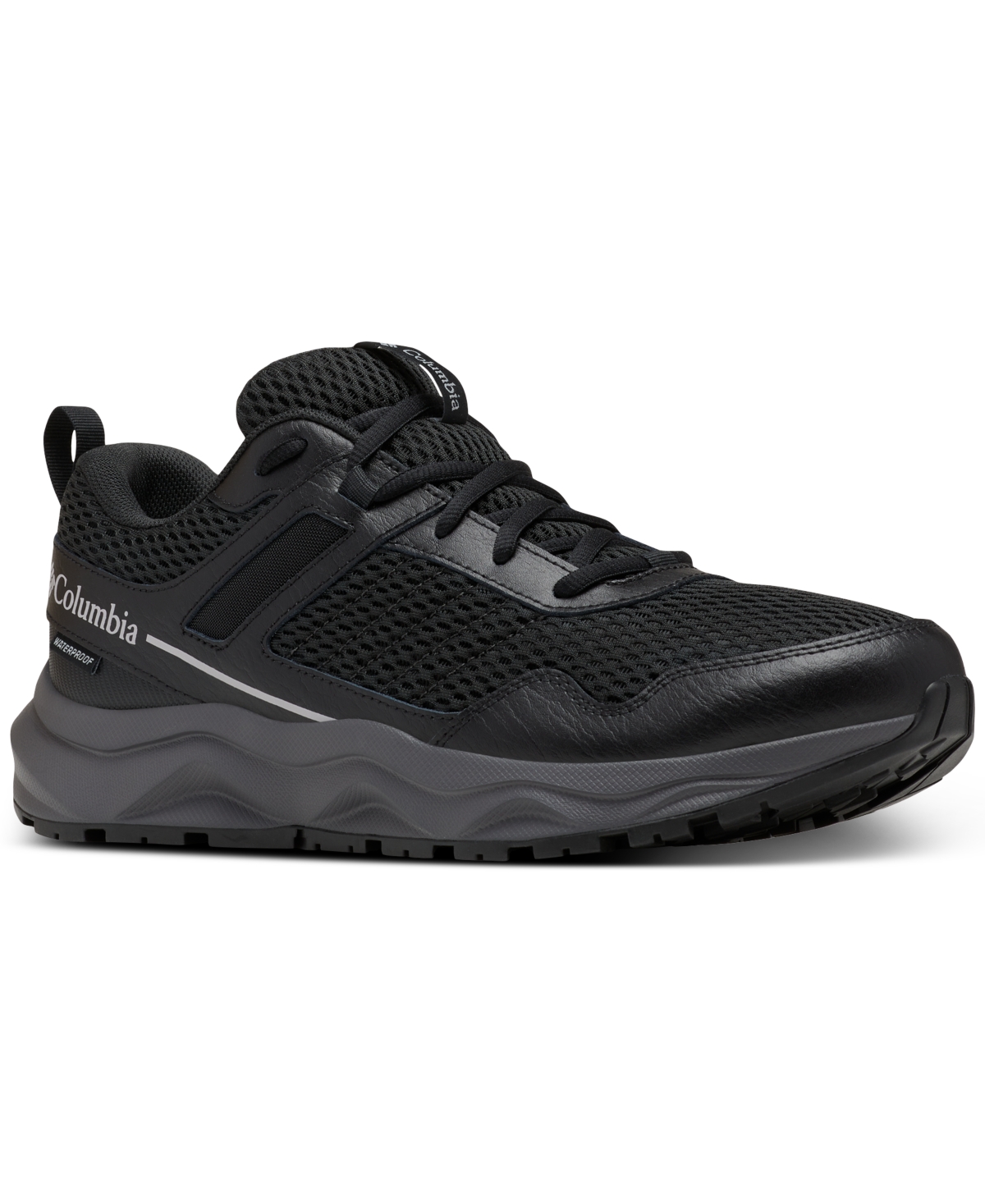Columbia Men's Plateau Waterproof Trail Shoe In Black,steam