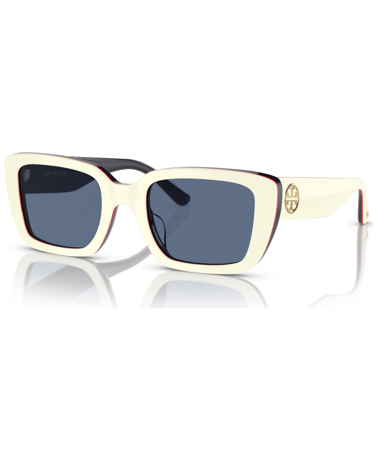 Tory Burch Woman Sunglass Ty7190u In Ivory Red Blue Trilayer
